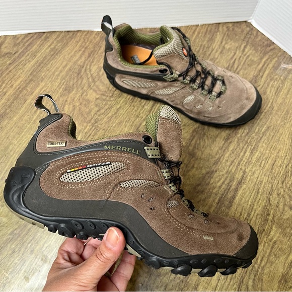 Merrell Shoes - Merrell Chameleon Arc Gore Tex XCR Brown Leather Hiking Shoes Size 7.5